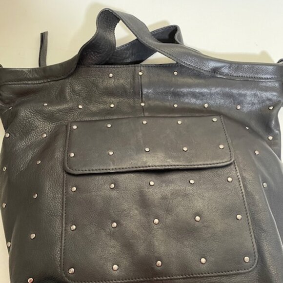 Latico Leathers Black Jagger Studded Crossbody Tote Brand NEW - Picture 7 of 9